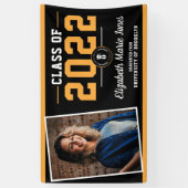 Black Gold Custom School Logo Foto Abschluss Banner (Vertikal)