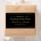 Black & Gold Custom Wedding Mini Wine Labels (Insitu)
