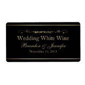 Black & Gold Custom Wedding Mini Wine Labels (Vorne)