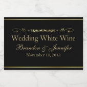 Black & Gold Custom Wedding Schaumweinetikett (Einzelnes Label)