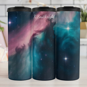 Black Gold Cyan Quarz Abstrakt Thermosbecher