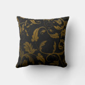 Black & Gold Damask 50th Wedding Anniversary 2c Kissen (Rückseite)