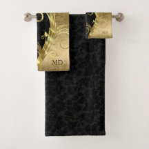 Black & Gold Damask