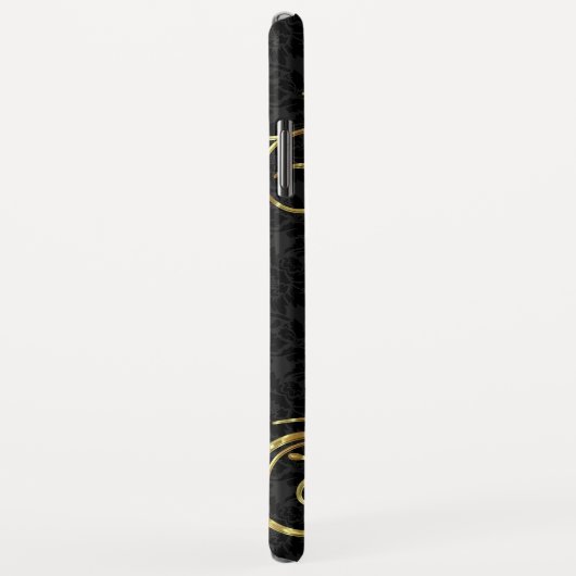 Black Gold Damask Gold Wirbel Case-Mate iPhone Hülle (Hinten/Rechts)