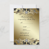 Black Gold Damask Jeder Anlass Party UAWG RSVP Karte (Rückseite)
