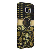 Black & Gold Damask & Punkt-Kombination Case-Mate Samsung Galaxy Hülle (Rückseite/rechts)