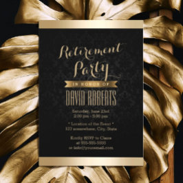 Black & Gold Damask Rente-Party Einladungen