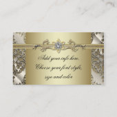 Black Gold Damask Visitenkarten Visitenkarte (Rückseite)