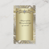 Black Gold Damask Visitenkarten Visitenkarte (Rückseite)