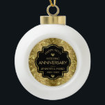 Black & Gold Damaskus 50. Hochzeitstag<br><div class="desc">Eleganter schwarzer und glänzender goldener Hintergrund,  anpassbar 50. Hochzeitstag Template.</div>