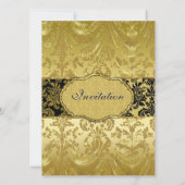 Black & Gold Danasks Brautparty laden Einladung (Rückseite)