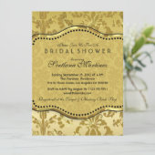 Black & Gold Danasks Brautparty laden Einladung (Stehend Vorderseite)