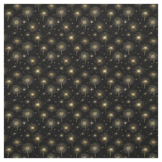 Black Gold Dandelion Sparkle Luxus Eleganz Stoff (Muster)