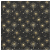 Black Gold Dandelion Sparkle Luxus Eleganz Stoff (Nahaufnahme)