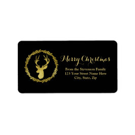 Black Gold Death Wreath Weihnachtsmarke Adressaufkleber