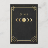 Black & gold deco wedding details card begleitkarte (Vorderseite)