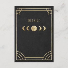 Black & gold deco wedding details card begleitkarte