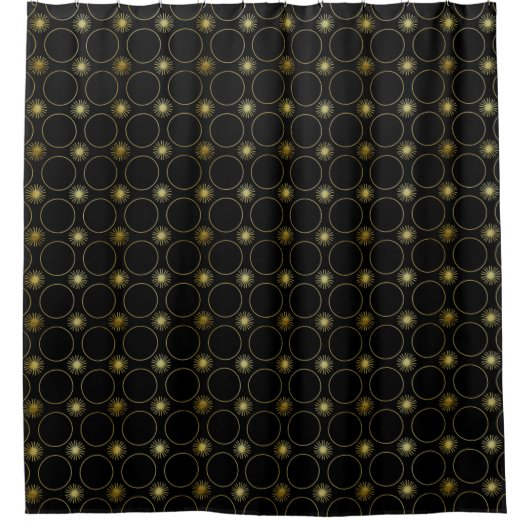 Black Gold Deko Abstrakt Geometric Muster Luxus Duschvorhang (Vorderseite)