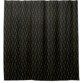 Black Gold Deko Abstrakt Geometric Muster Luxus Duschvorhang (Vorderseite)