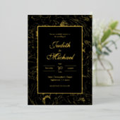 Black Gold Deluxe Abend Wedding Foil Einladung (Stehend vorne)