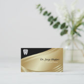 Black Gold Dentis Business Card Visitenkarte (Stehend Vorderseite)