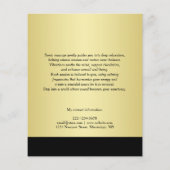 Black & gold design, Logo or Photo in gold circle, Flyer (Hinten)