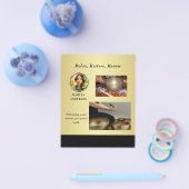 Black & gold design, Logo or Photo in gold circle, Flyer (Einzeln)