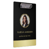 Black & gold design, Logo or Photo in gold circle, Klemmbrett (Rechts)