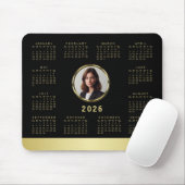 Black & gold design, Logo or Photo in gold circle, Mousepad (Mit Mouse)