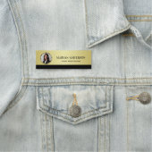 Black & gold design, Logo or Photo in gold circle, Namensschild (Beispiel)