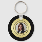 Black & gold design, Logo or Photo in gold circle, Schlüsselanhänger (Vorderseite)