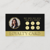 Black & gold design, Logo or Photo in gold circle, Treuekarte (Vorderseite)