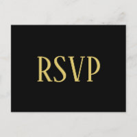 Black&Gold Design- RSVP/Essen-Auswahl Postkarte