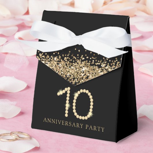Black & Gold Diamond 10th Anniversary gift Geschenkschachtel (Hochzeit)