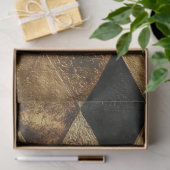 Black & Gold Diamond Checkers Pattern  Seidenpapier (Geschenk)