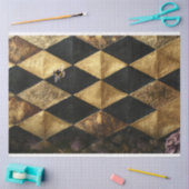 Black & Gold Diamond Checkers Pattern  Seidenpapier (Basteln)