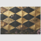 Black & Gold Diamond Checkers Pattern  Seidenpapier (Vorderseite)