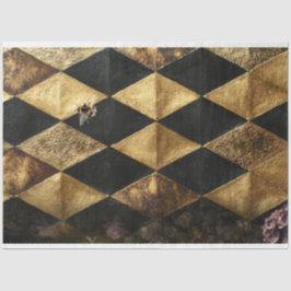 Black & Gold Diamond Checkers Pattern  Seidenpapier