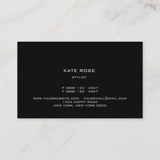 Black Gold Diamond Fashion Stylist Crystals VIP Visitenkarte (Rückseite)