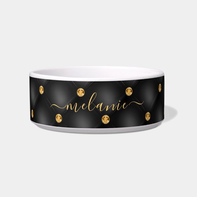 Black Gold Diamond Individuelle Name Bowl Napf (Vorderseite)
