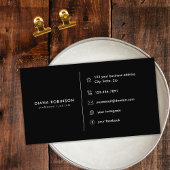 Black Gold Diamond Initial D Social Media Monogram Visitenkarte