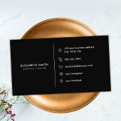 Black Gold Diamond Initial E Social Media Monogram Visitenkarte