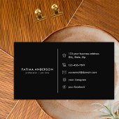 Black Gold Diamond Initial F Social Media Monogram Visitenkarte