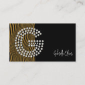 Black Gold Diamond Initial G Social Media Monogram Visitenkarte (Vorderseite)