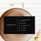 Black Gold Diamond Initial G Social Media Monogram Visitenkarte