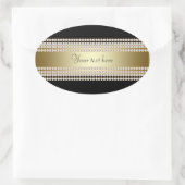 Black Gold Diamond Ovaler Aufkleber (Tasche)