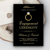 Black Gold Diamond Ring Islamische Verlobung Einladung