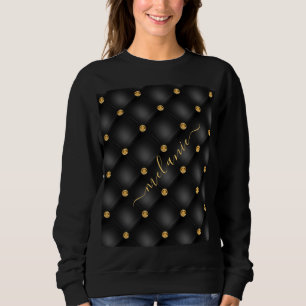 Black Gold Diamond Tufted Individuelle Name Sweats Sweatshirt