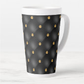 Black Gold Diamond Tufted Latte Tasse (Rechte Ecke)