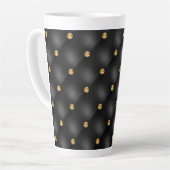 Black Gold Diamond Tufted Latte Tasse (Linke Ecke)